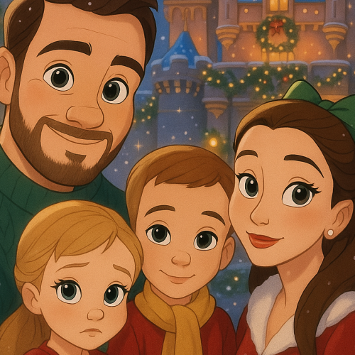 Disney Christmas Magic AI portrait style
