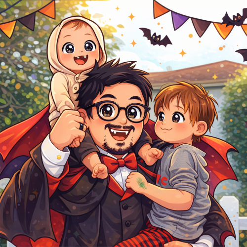 Friendly Cartoon Vampire AI portrait style