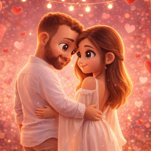 Pixar Love Story AI portrait style